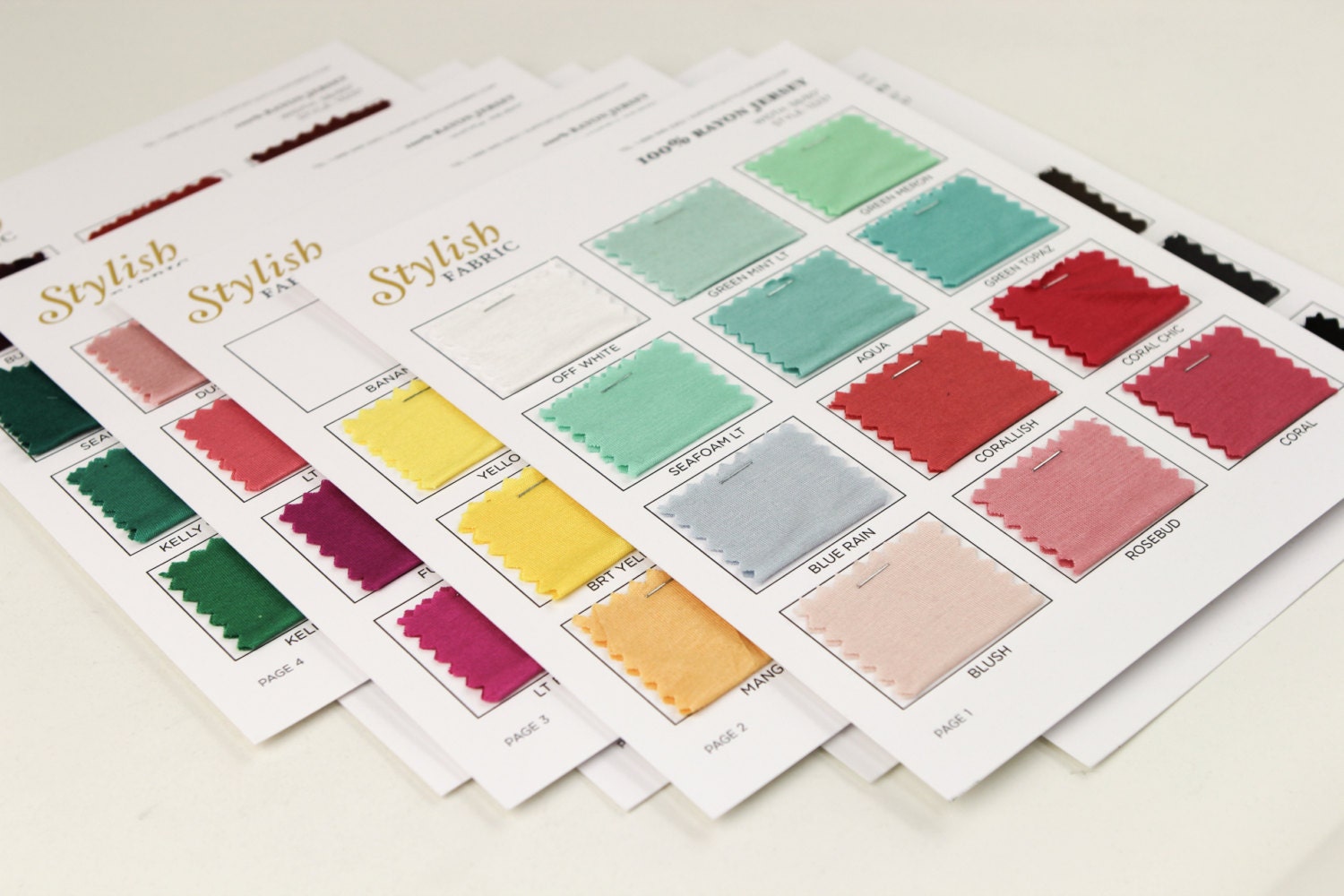 Rayon Jersey Knits Sample Color Card - 100% Rayon Jersey - 13237