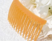 Vintage Hair Comb, Peach Celluloid Plastic, 1970s Spring Summer Fall Autumn Accessory / Jewelry
