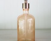 Recycled Glass Soap Dispenser - Beach Sea Glass Coral Peach