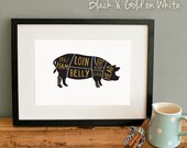 Butcher Pig A4 print - Butcher's Pork cooking print