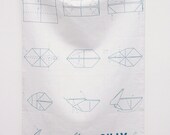 Origami Rabbit Print Tea Towel