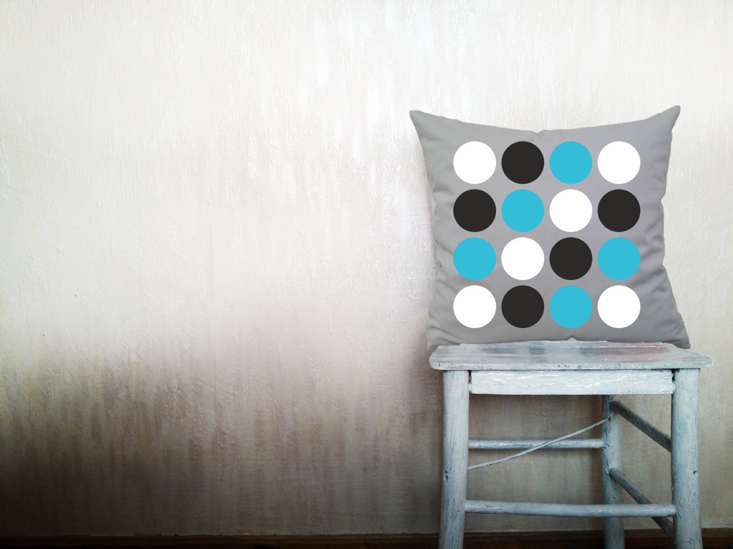 Polka dots pillow decorative throw pillow geometrical pillow cover gray cotton toss dotted pillow case bedding set 18x18 inches ohtteam
