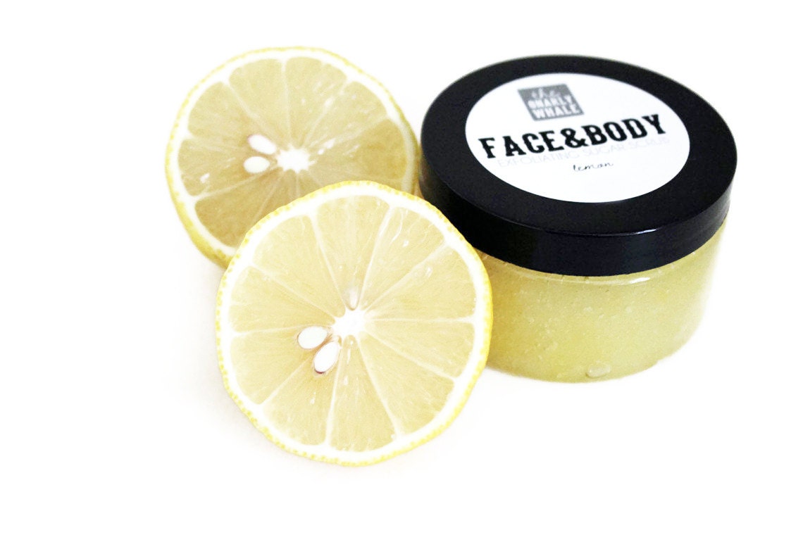Lemon Face and Body Exfoliating Sugar Scrub - Vegan 9 oz