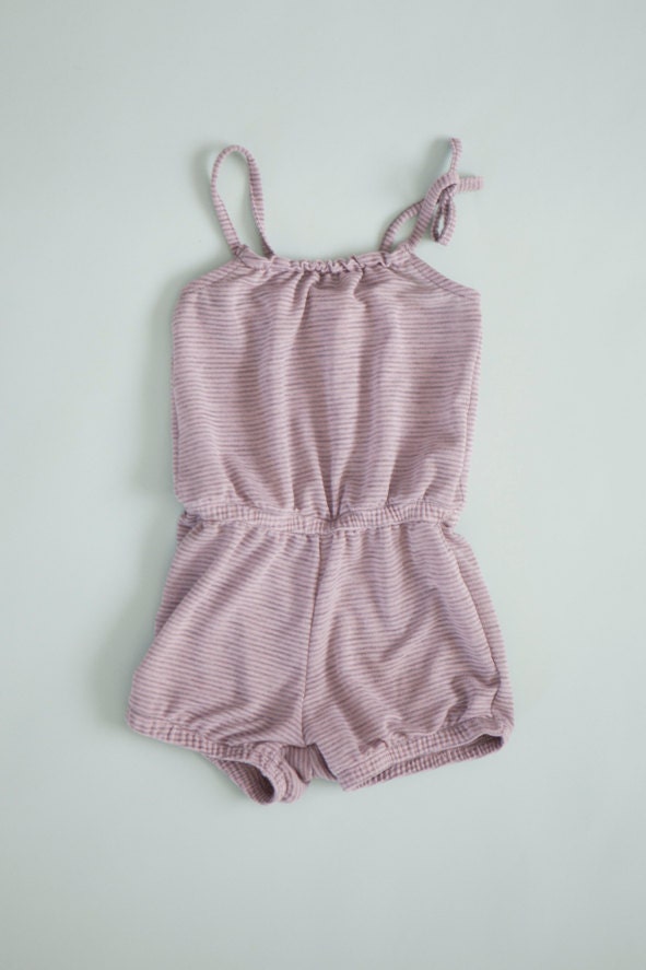 Stripes romper, pink girls summer outfit, cotton sunsuit, baby jumper, girls clothing, toddler overall one piece, baby birthday gift