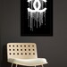 Coco Chanel liquidated logo - print art poster  - pink and white dripping paint artwork - choose colors