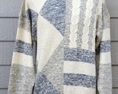 vintage ADOLFO New Old Stock  white crewneck bill cosby sweater Large