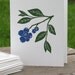 Blueberries Linocut Letterpress Blank Card