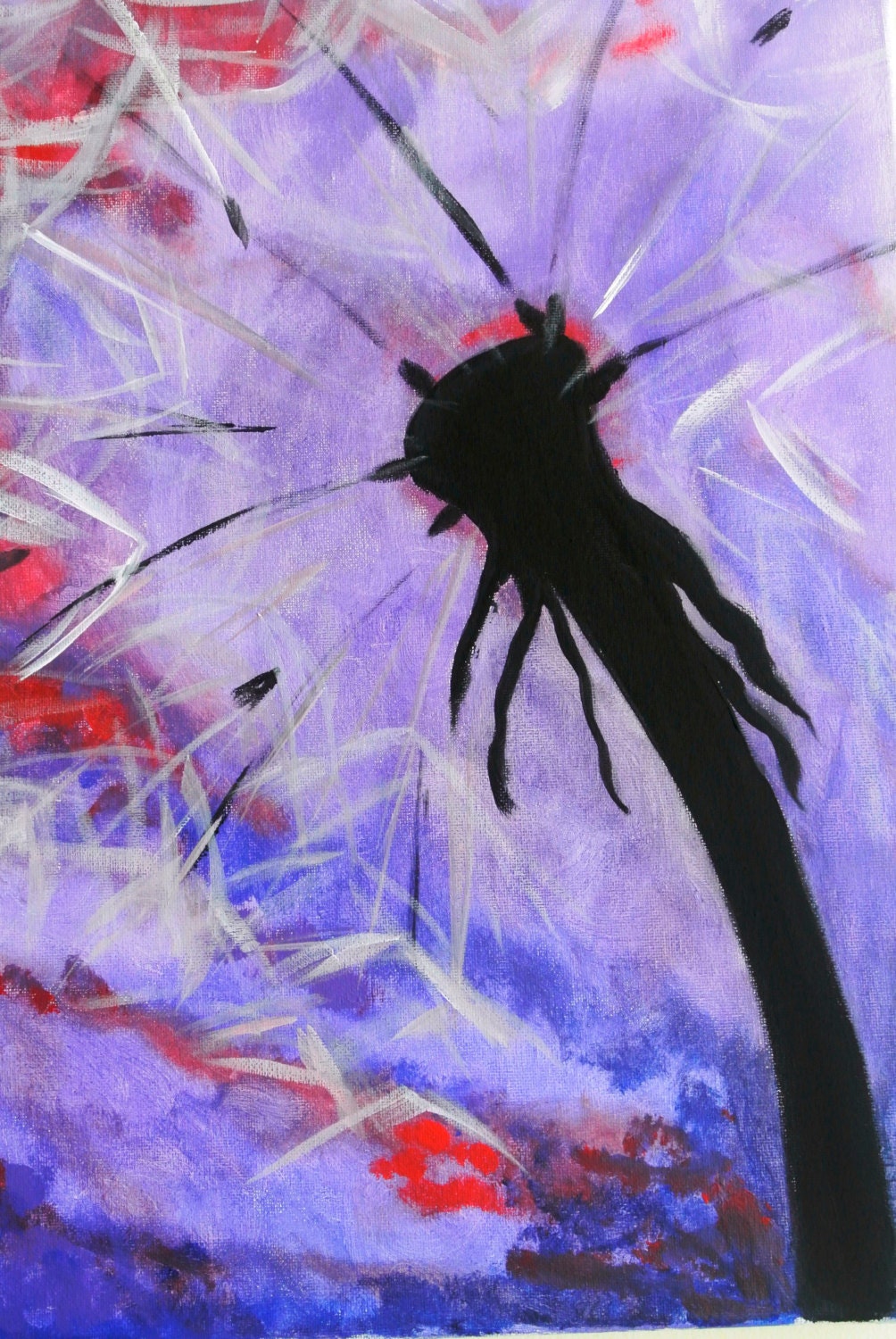Dandelion Abstract, Original Acrylic Painting