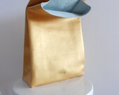 Golden leather paper bag