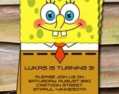 Printable Spongebob Inspired Birthday Invitation Il_170x135