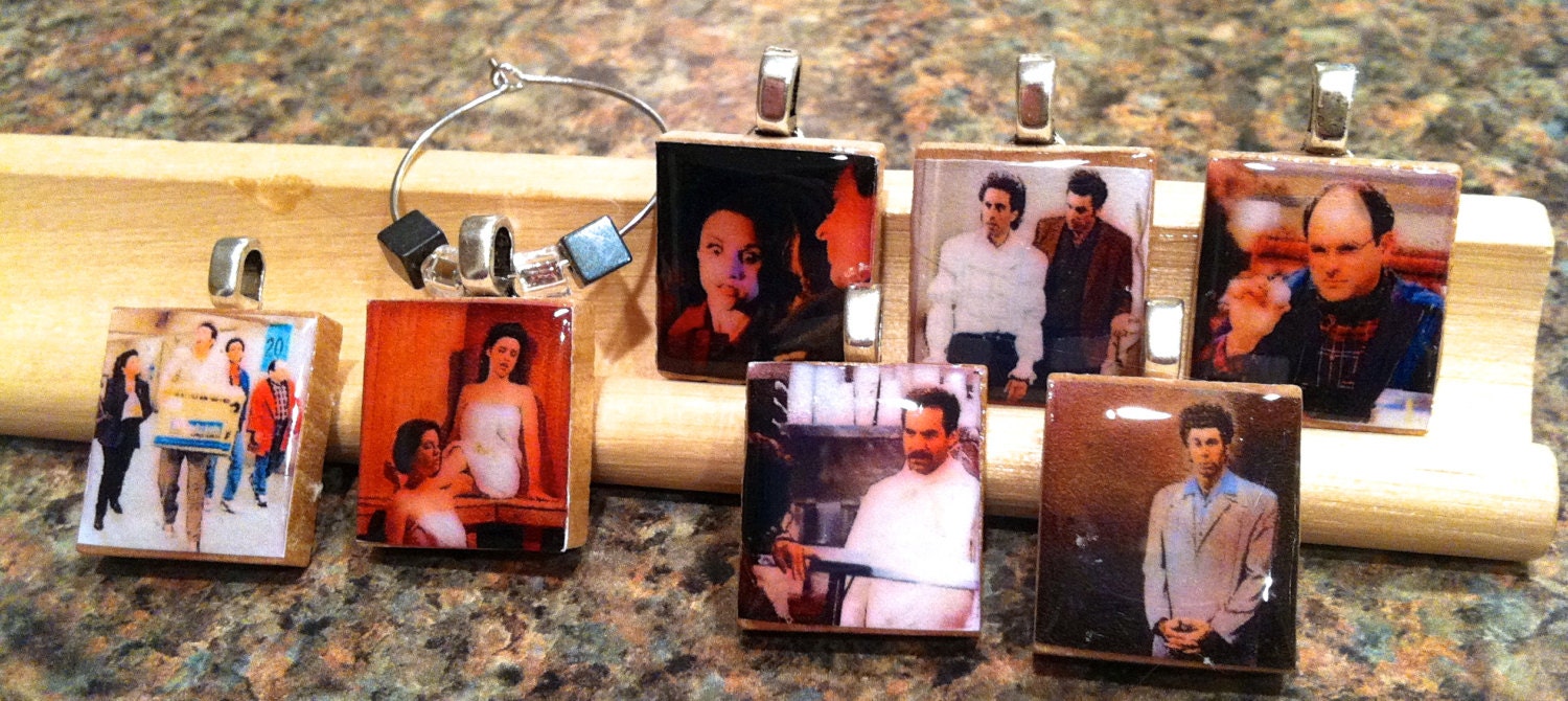 Seinfeld Scrabble Tile Wine Glass Charms