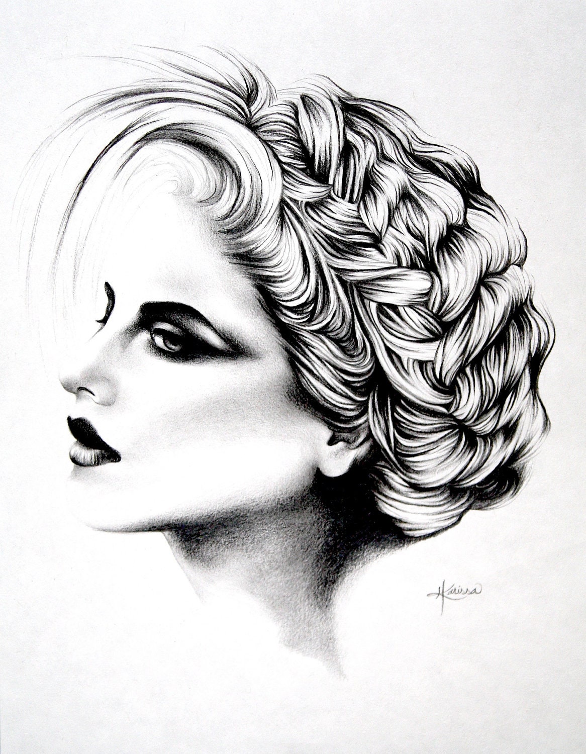 12" x 9" Graphite Pencil Original Portrait Drawing