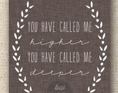 You Have Called Me Wreath and Linen Print