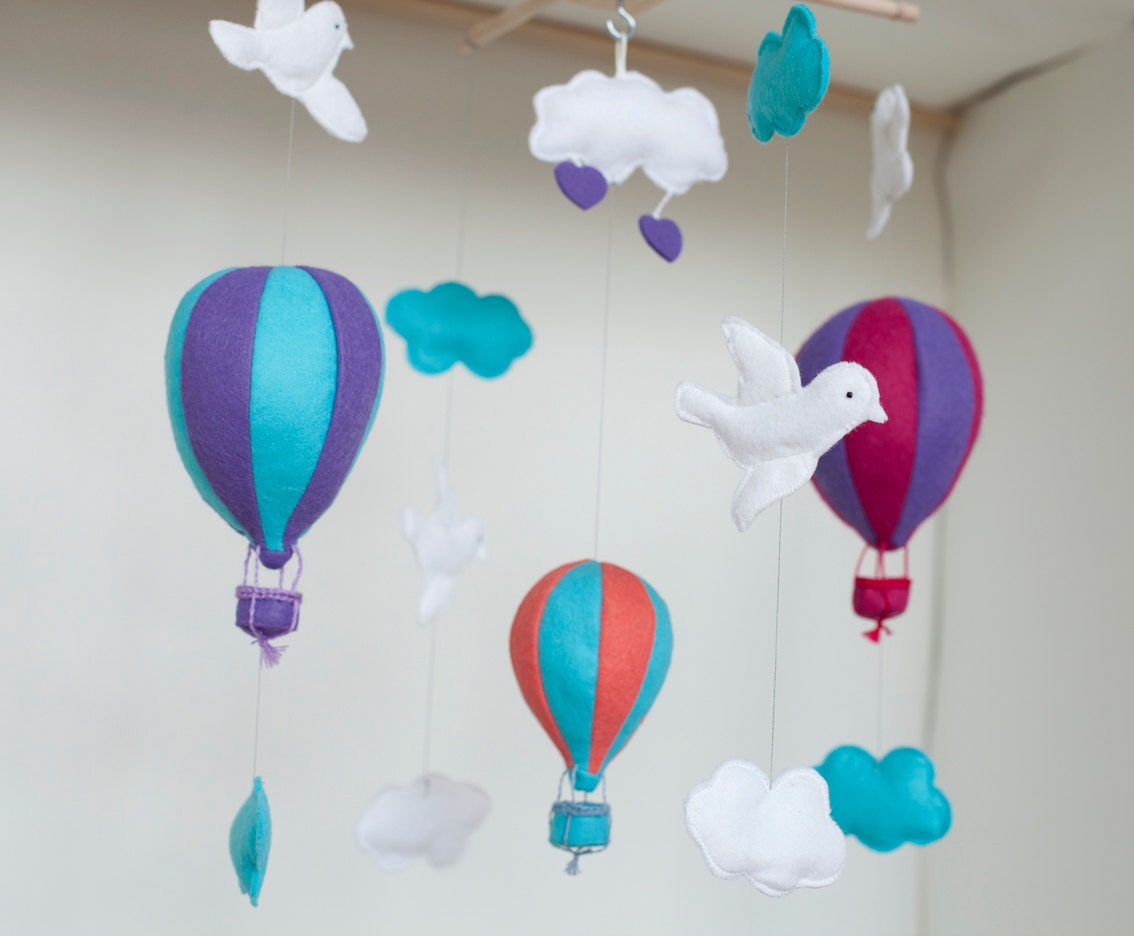 Hot Air Balloon Mobile - Baby mobile - Crib mobile -children decor -  nursery mobile - nursery decor