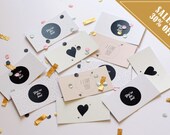 30% OFF - LOVE'S DAY -  Love notes to sprinkle..set of 16 mini cards&envelope with confetti