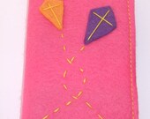 Pink, Orange and Purple Kites Felt Needle Case
