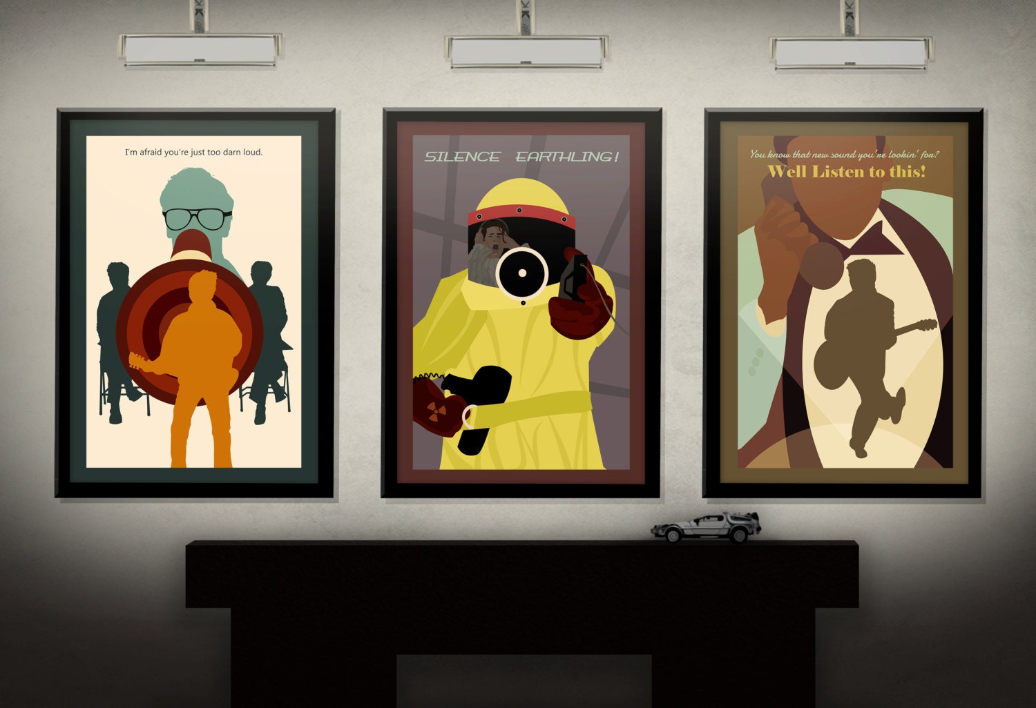 Back to the Future Inspired 11X17 Art Print Series of 3 Posters