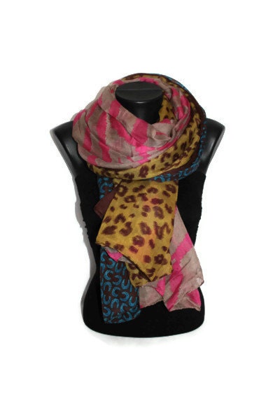 Horse Shoe Scarf - Animal Print Scarf - Unique Shawl - Leopard Scarf - Zebra Scarf - Trendy Fabric Scarf - Spring / Summer Scarf - Gift Idea