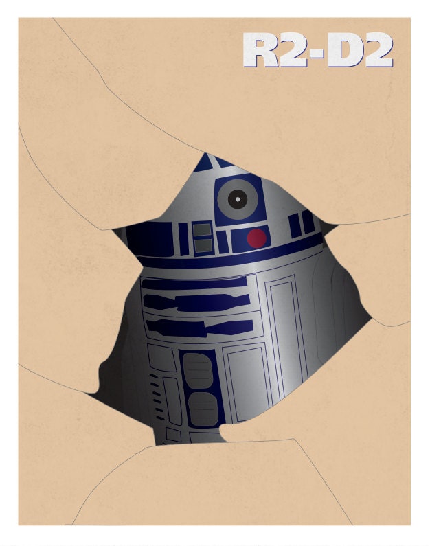 R2-D2 Star Wars Poster 11 x 14 Print, Graphic Wall Art