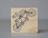 Lets Ride in Tandem Bicycle Rubber Stamp, Valentine, Art, Mounted Rubber Stamp, Gift Tags, Weddings, Invitations, Crafting Supplies