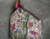 Love Birds On the Flowers Wooden Plank Rustic Painted Wood Sculpture Art
