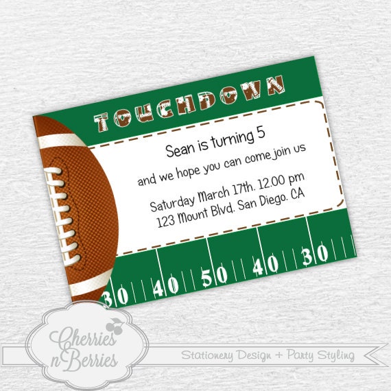 Football Birthday Party Printable Invitation Il_570xn