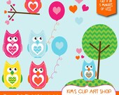Chevron Owls Clip Art Personal Use Small Commercial Use for Invitations, Scrapbooking, Card making, PNG and JPEG Il_170x135