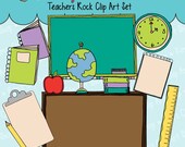 Teachers Rock Clip Art Set for commercial and personal use, clip art, teachers clipart, teacher clip art Il_170x135