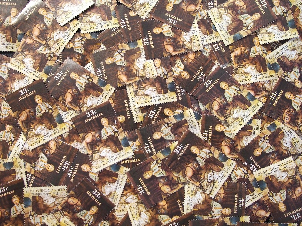 Australian Sheep Shearing Stamps x 10