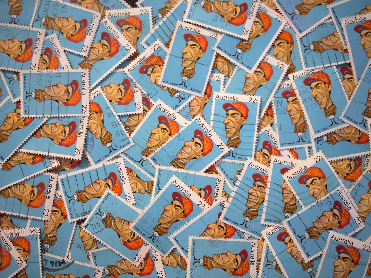 Australian Horse Racing Jockey Darby Munro Stamps x 10