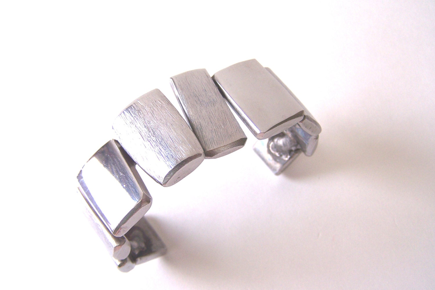 Eco Friendly Metal Stainless Steel Bracelet Cuff Bangle: Fabricated from Repurposed Materials