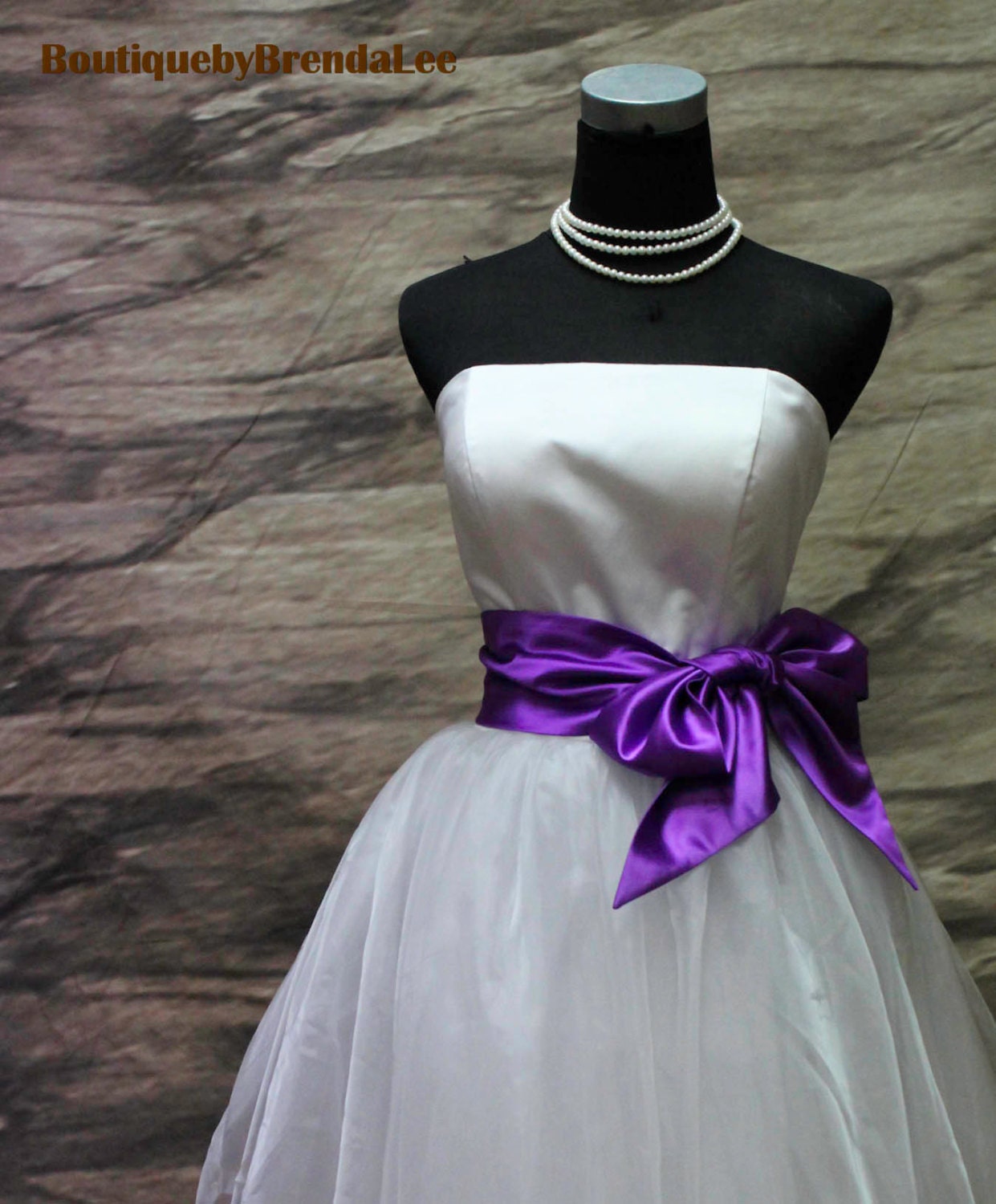 Purple Versatile Long 3.5"Wide Sash/belt/bride/wedding/prom/girl/sweet/quinceanera/double sided satin/adjustable strap/dress/gown
