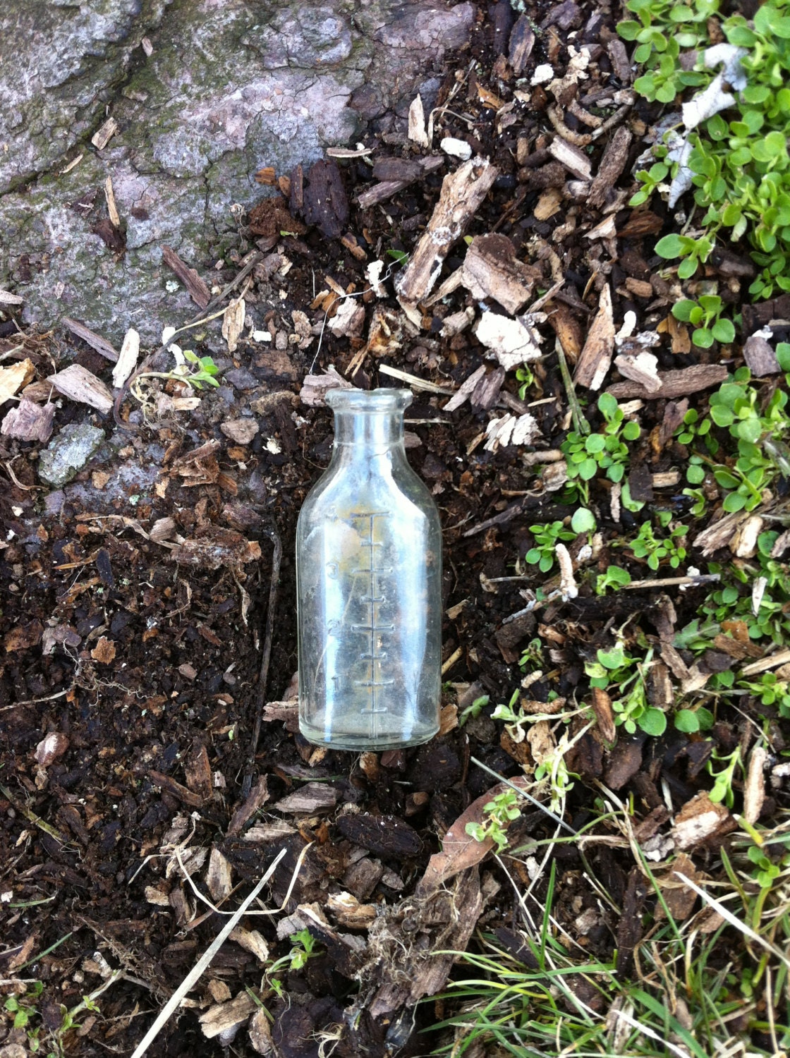 Vintage Mini Glass Measurement Bottle // approx. 3" // Medicine Bottle