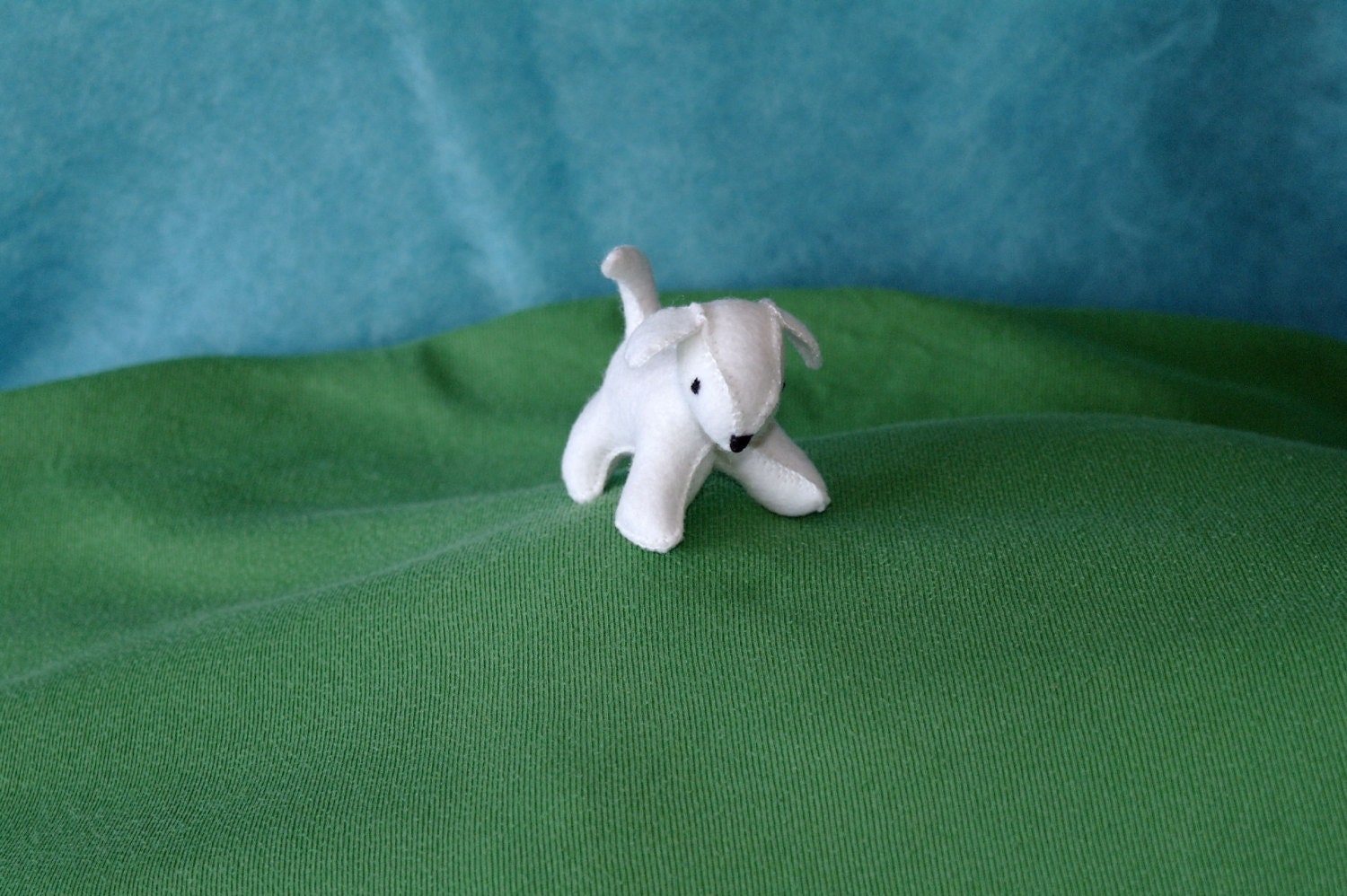 Waldorf Miniature Puppy Doll (White), Handmade From Natural Materials