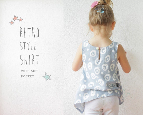 PDF Tunic pattern - girls blouse l hippie shirt tutorial - 6 months to 5 years