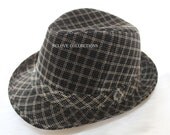 Fedora Fancy Vintage Gray Black Stripes Premium  Trendy Fashion New Style Spring Fedora Hat Cap Visor CLEARANCE SALES SCLove Collections
