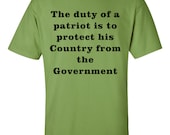 The Duty Of A Patriot Is to Protect His Country From The Government Men's Tshirt T-Shirt T-shirts Youth Funny T Shirts Gift Ideas S-3XL