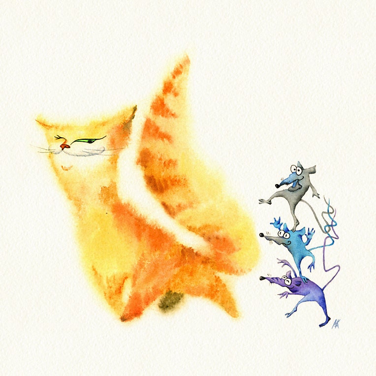 Nursery wall art, baby room decor - The Play Tag - 8x8 print of original watercolor
