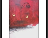 A3 Modern Landscape Abstract Original Mixed Media Painting 11.7x16.5 " Wasteland 093"