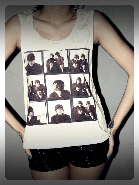 The Beatles Crop Top Shirt Tank Tops T-Shirt Women Sexy SideBoob Size S, M, L
