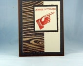 Thank You Card - A Note of Thanks - A Manly Thank You Card - Wood, Thanks, Brown, Beige