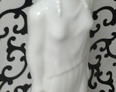 Avon Roman or Greece Greek Grecian Goddess White Tall Vintage Milk Glass Collectible Perfume Bottle Skin So Soft Oil Holder