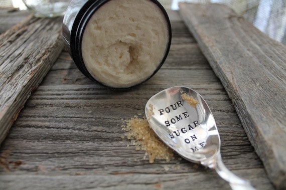 Exfoliating Shea Butter Sugar Polish - Essential Oils, 2 ounce scrub, All Natural Organic