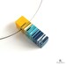 Geometric Pendant - turquoise, yellow, navy blue - Geometric  jewelry