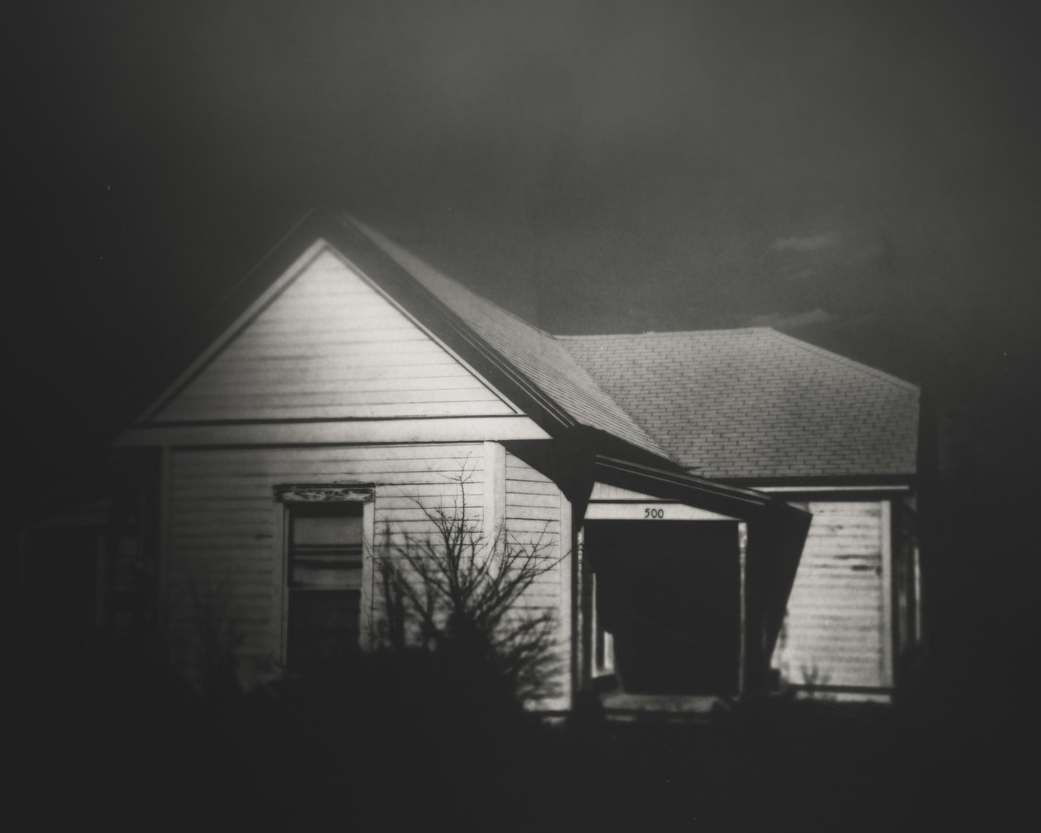 Old Farm House - Fine Art Photography, Surreal Americana, Black and White, Vintage Art, Rustic, Old House, 8x10 Print