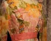 Vintage, 70s Long Sleeve, Ruffled Floral Dress - channel your inner Loretta Lynn