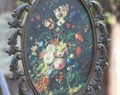 Vintage Brass Floral Picture Frame made in ITALY