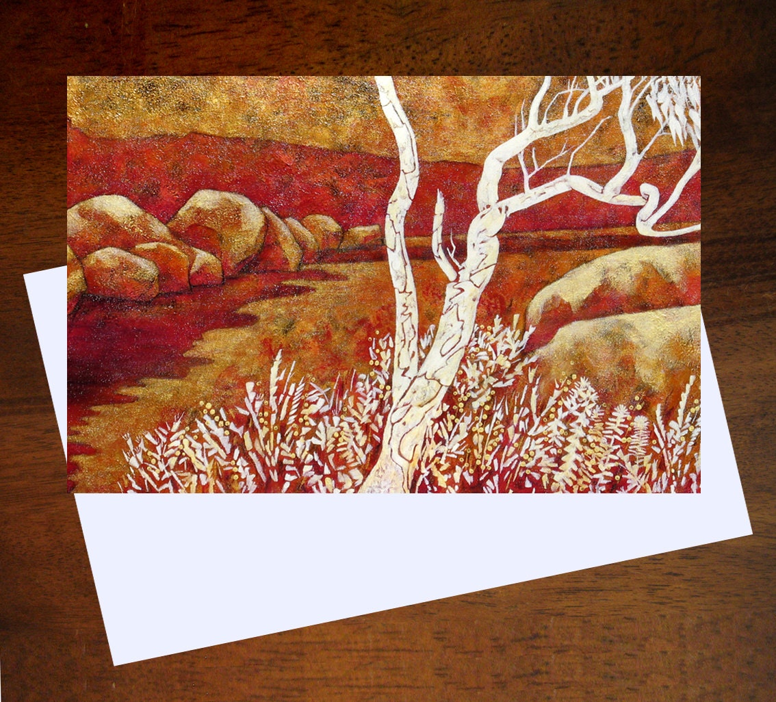 Blank fine art greeting card, "After the Rains" by Karyn Fendley. Suitable to use as Birthday Greeting cards or Christmas cards