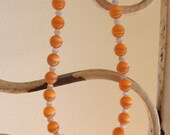 Anne: Orange and Grey Cat's Eye Necklace
