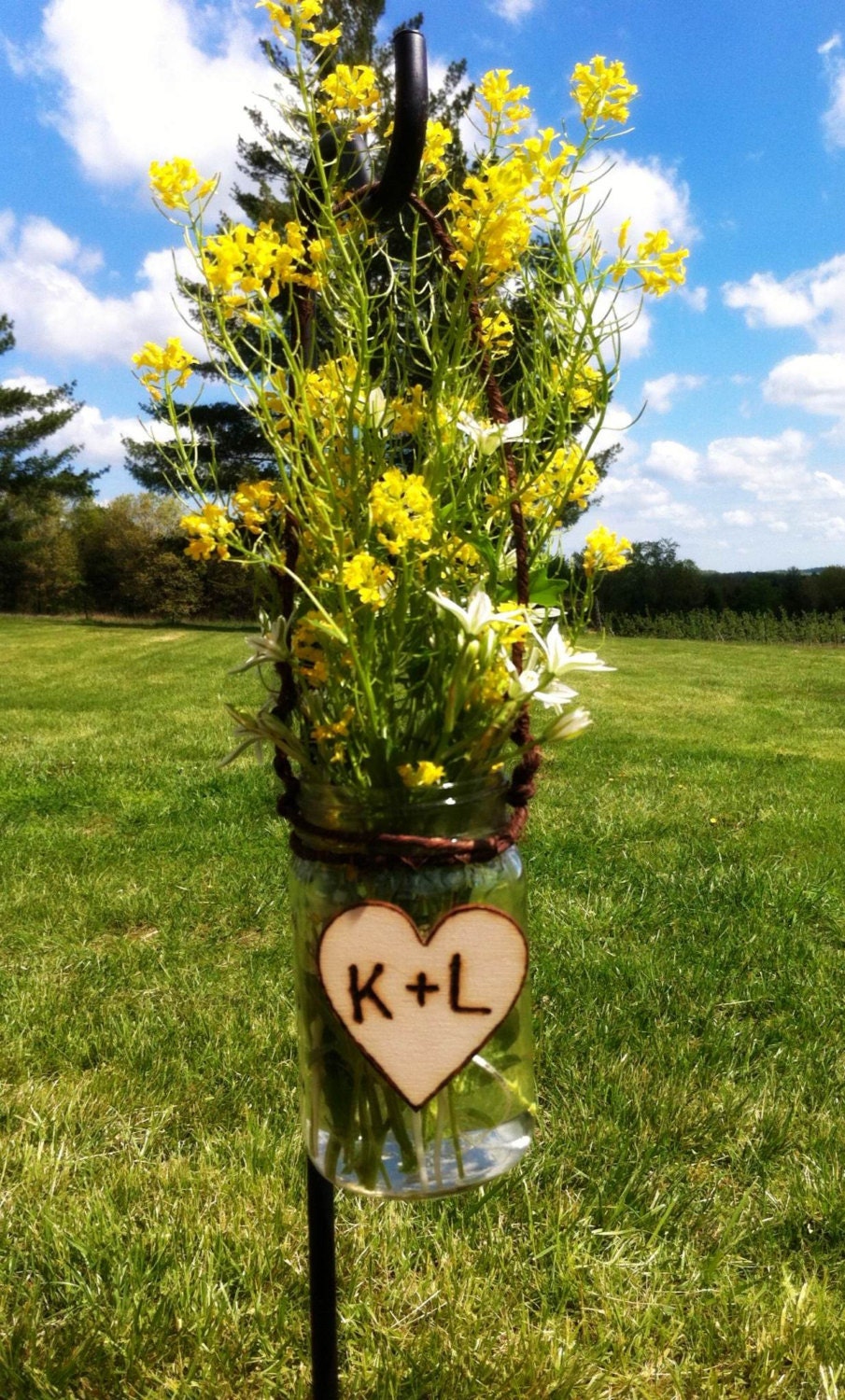 SET of 4 Hanging Mason Jars/ 16 0z. Personalized